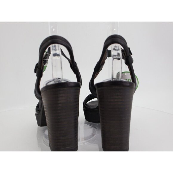 Paul Green Leslie Heel Black Leather Open Toe Ankle Strap Sandal Size US 9.5 - Picture 4 of 13